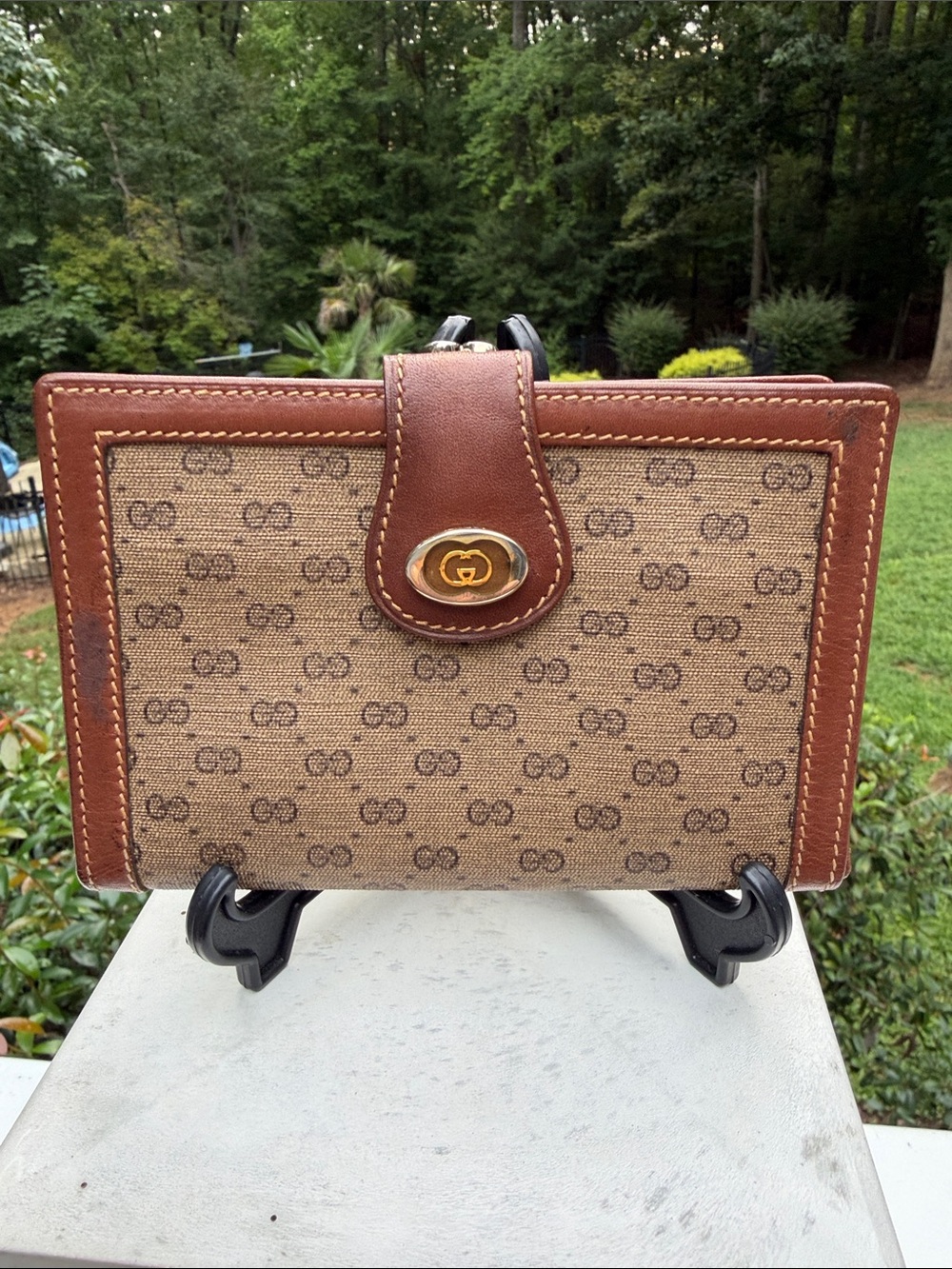 AUTHENTIC GUCCI MICRO GG BIFOLD WALLET VINTAGE kisslock